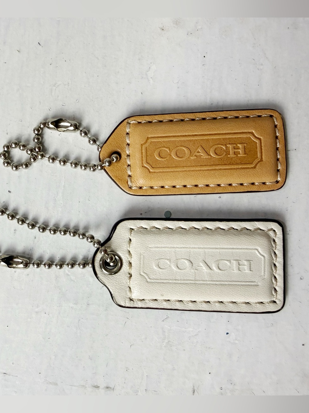 Vintage Coach Y2K Handtags British Tan White Chalk Silver Hardware Leather